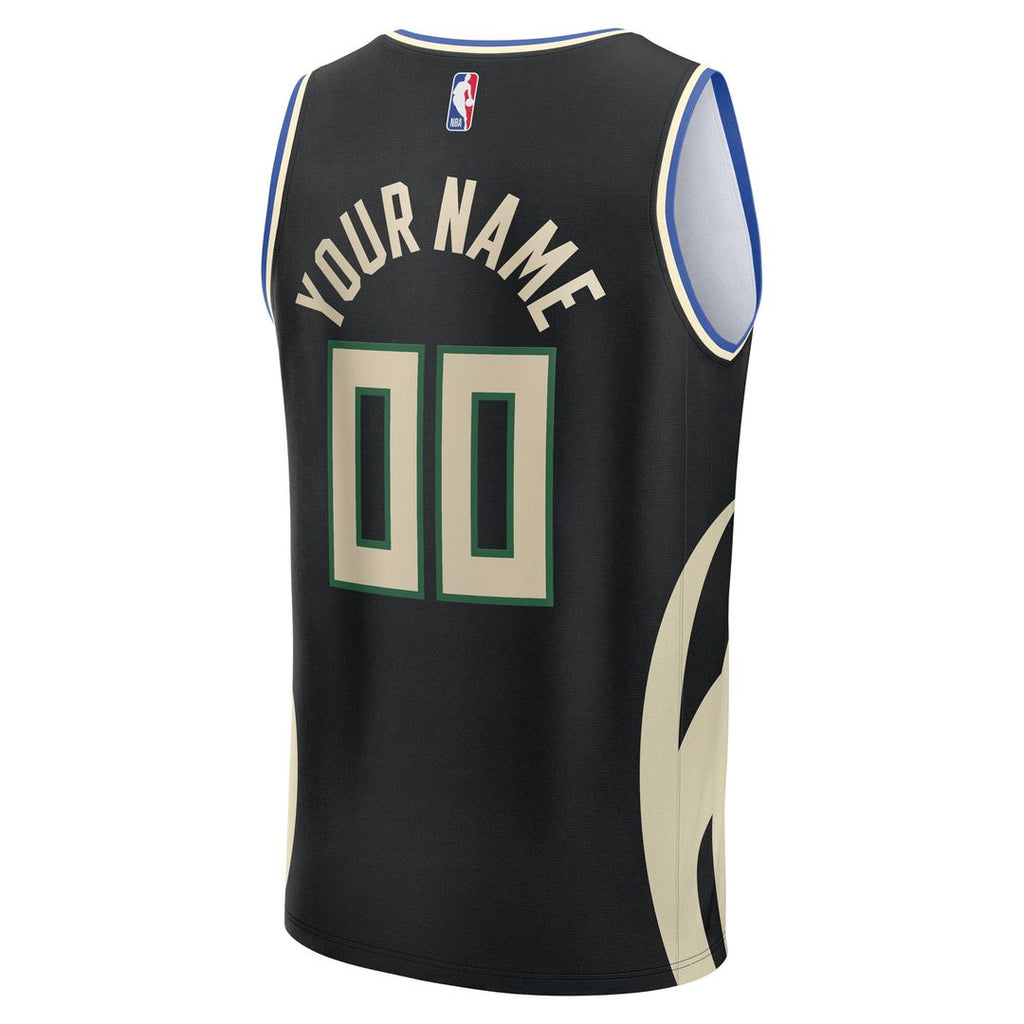 Milwaukee Bucks Fanatics Youth Fast Break Custom Replica Jersey - Green  - Icon Edition