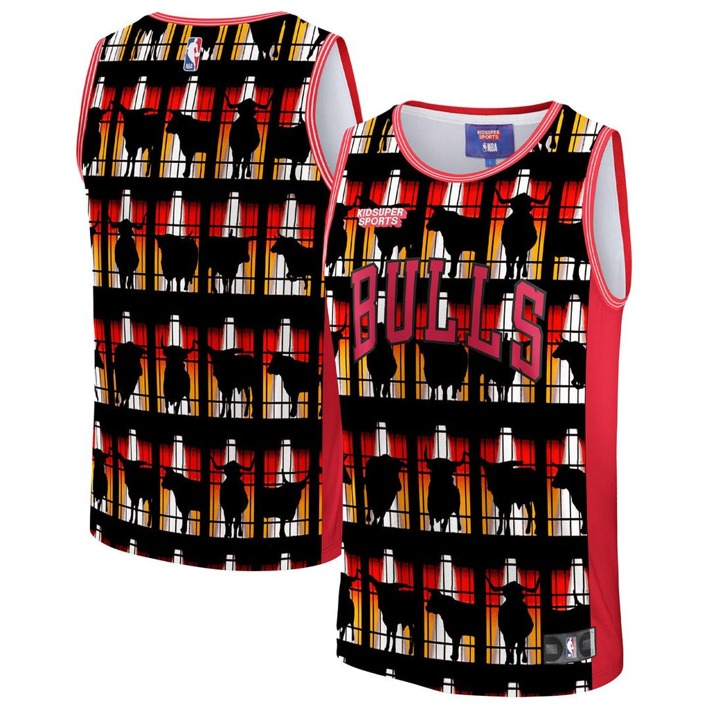 Chicago Bulls NBA & KidSuper Studios by Fanatics Unisex Hometown Jersey - Red