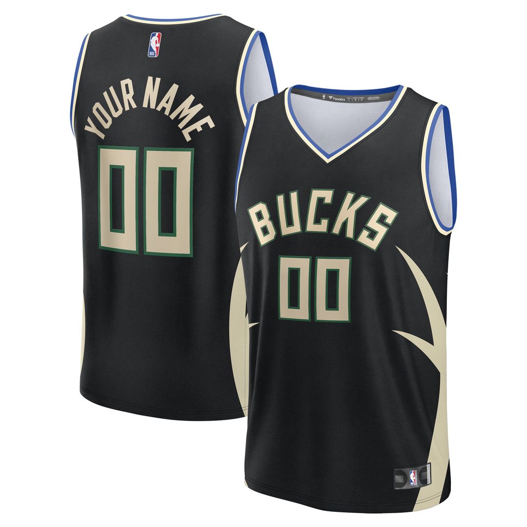 Milwaukee Bucks Fanatics Youth Fast Break Custom Replica Jersey - White  - Association Edition