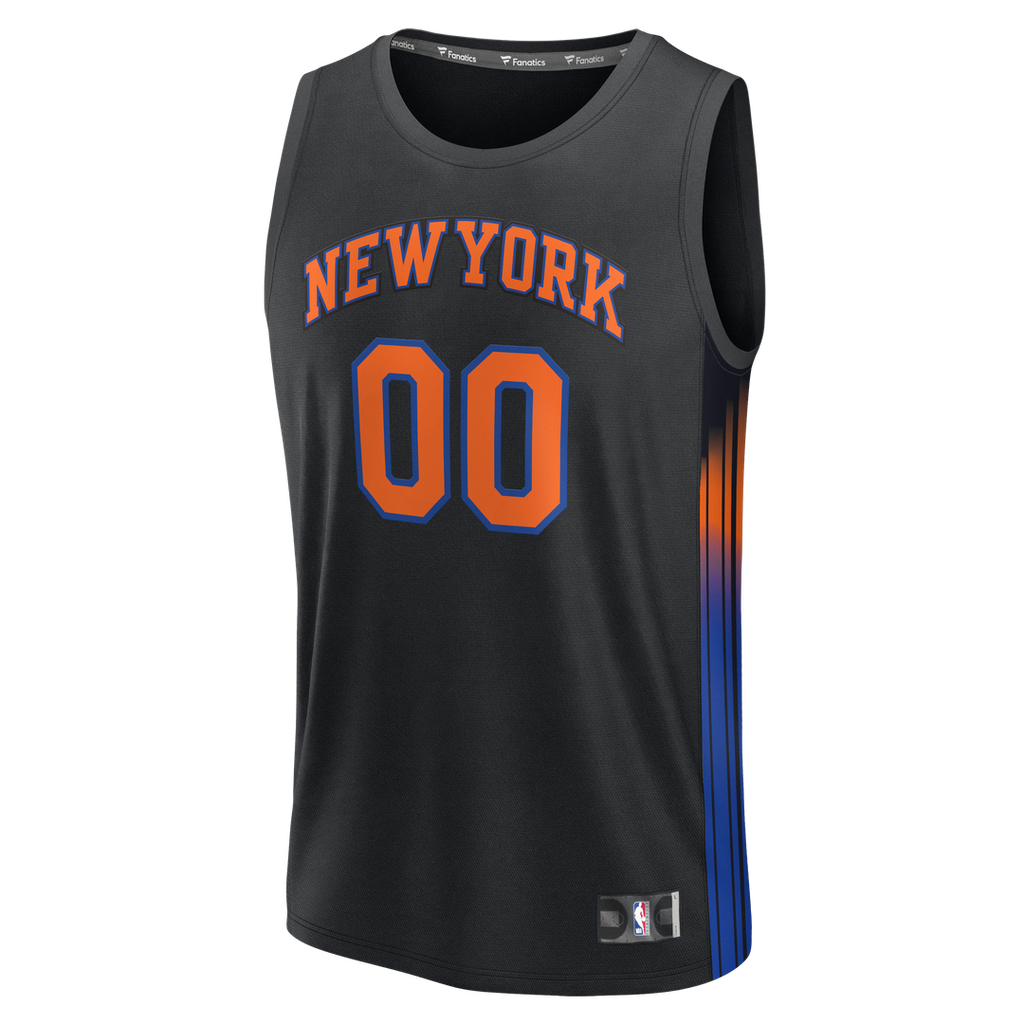 New York Knicks Fanatics Youth Fast Break Custom Jersey - Statement Edition - Black